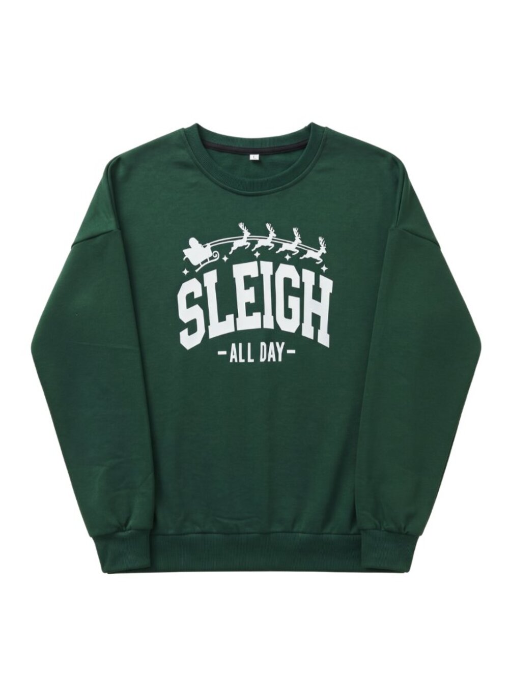 NWT "Sleigh All Day" Christmas Reindeer Oversized Sweatshirt Large